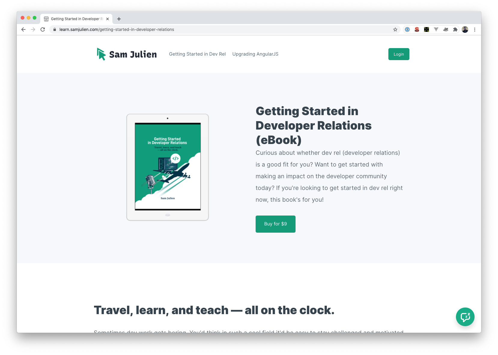 Podia landing page