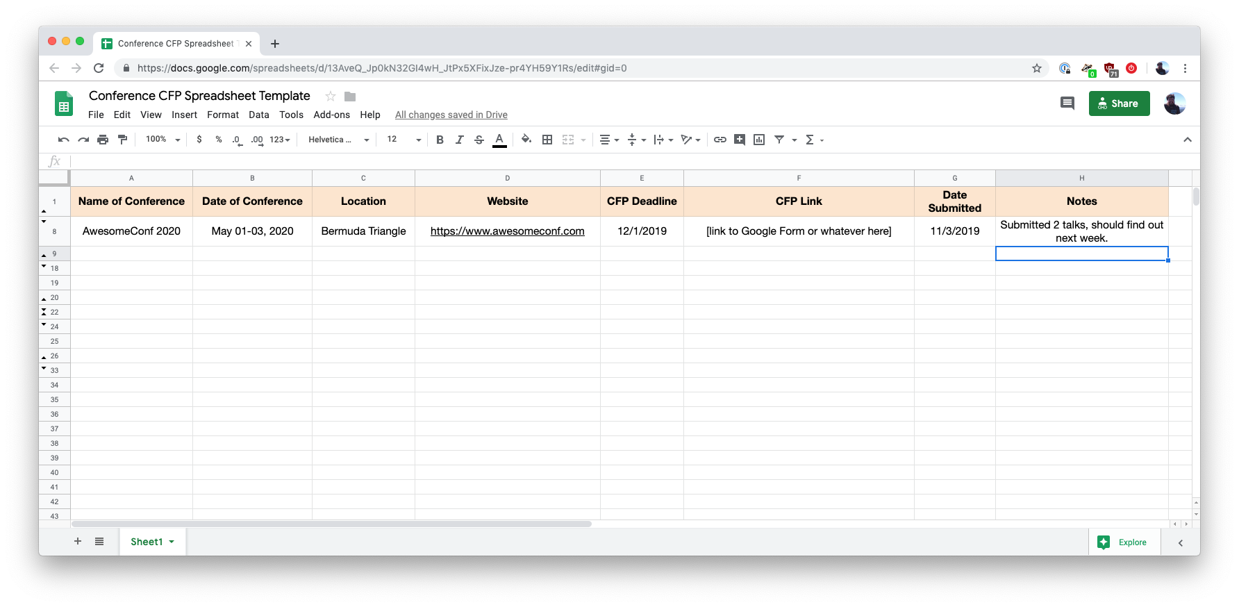 CFP Spreadsheet