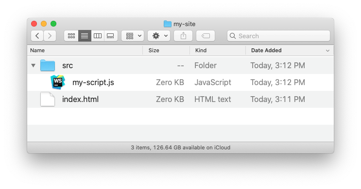 Link JavaScript to HTML screenshot of folder